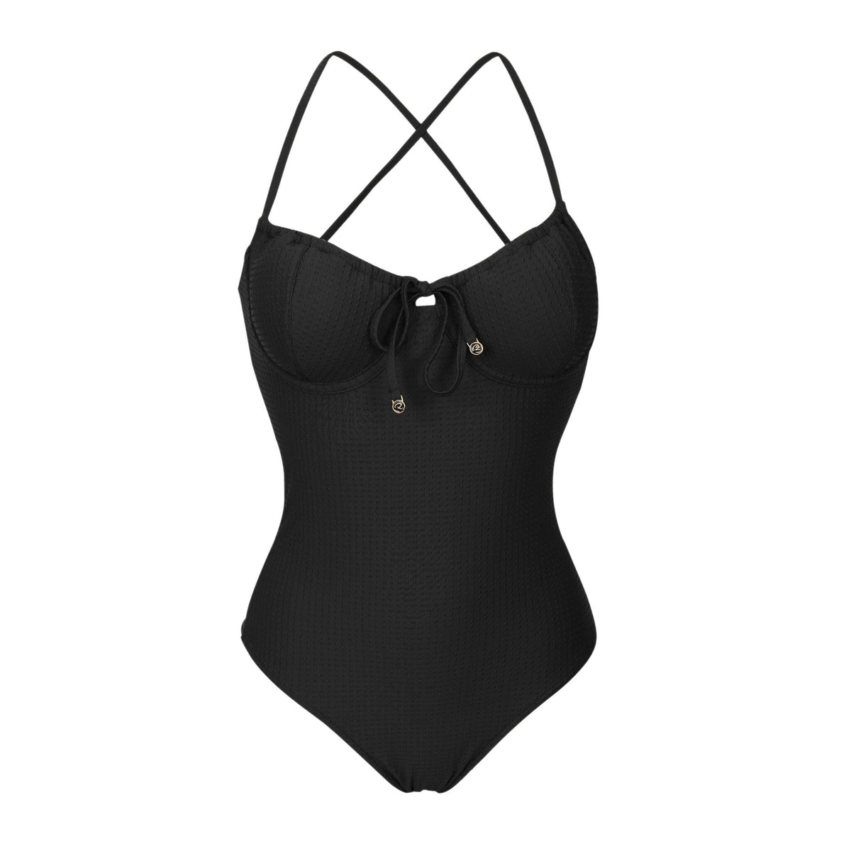Product Front: Rio De Sol One Piece Swimsuits Dots-Black Julia