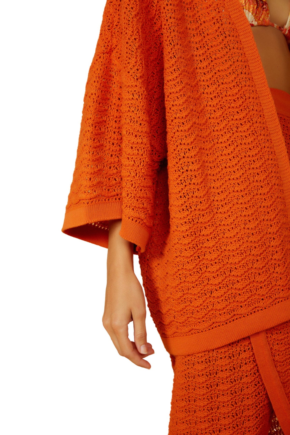 Image 05: Blueman Kaftans And Kimonos Laranja-Tricot Kimono