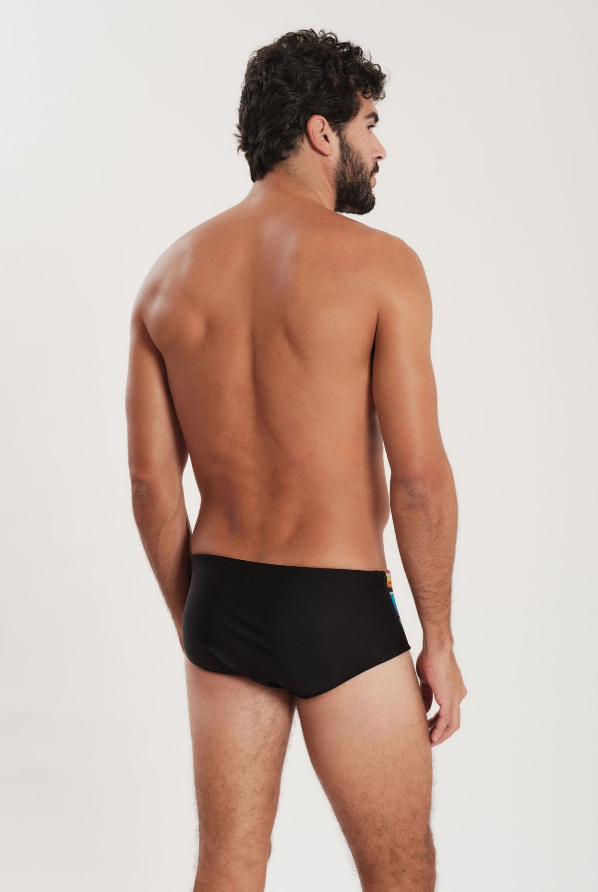 Model Back: Blueman Swim Trunks Sunga Country Lux Listras Rainbow