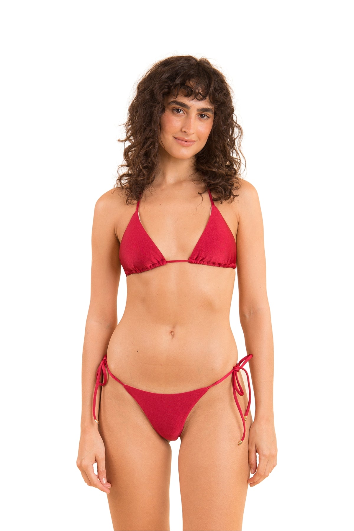 Model Front: Rio De Sol Two Piece Swimwear Set Shimmer-Divino Tri-Inv Cheeky-Tie