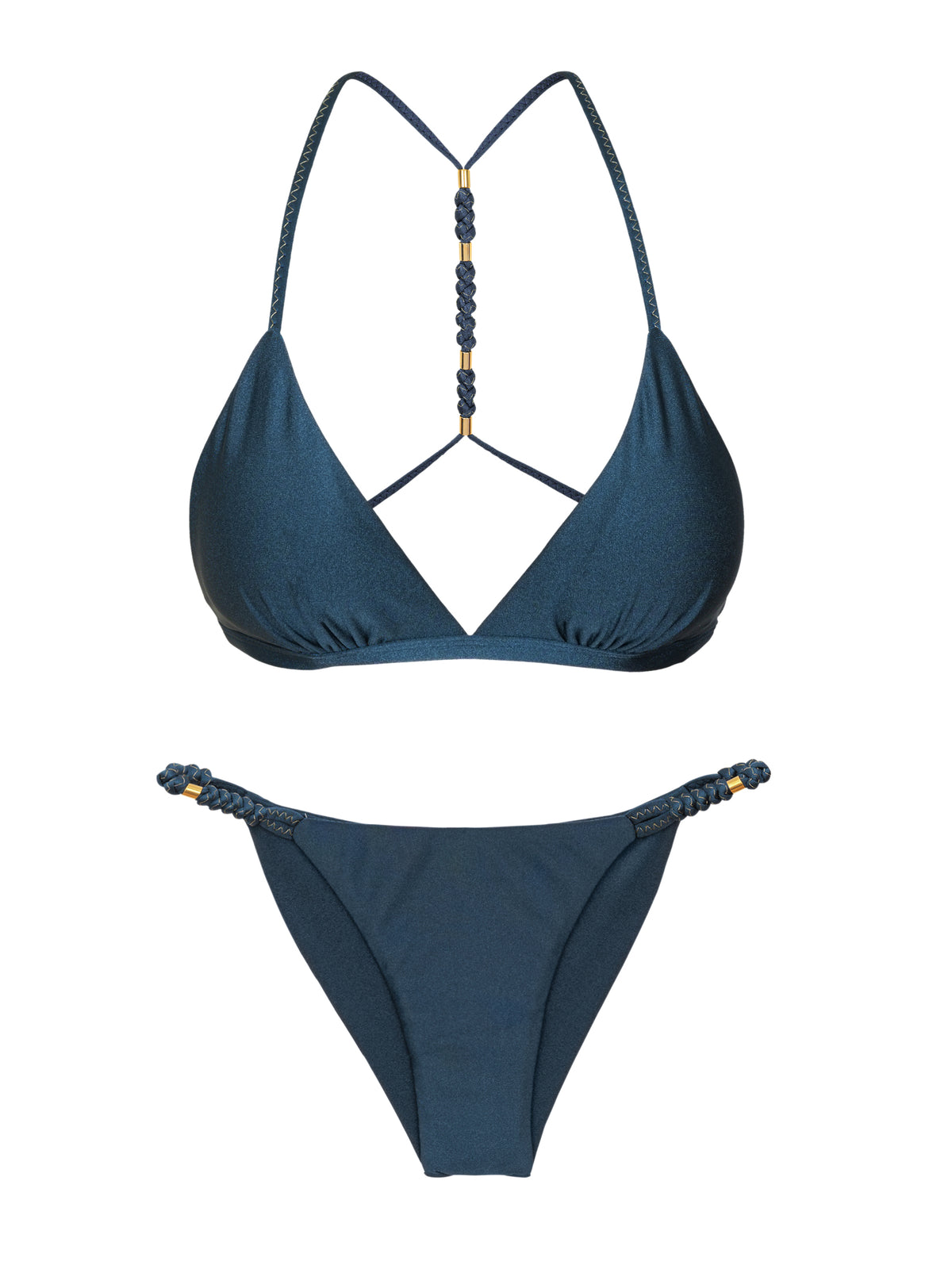 Product Front: Rio De Sol Two Piece Swimwear Set Shimmer-Shark Tri-Fixo-Noa Cheeky-Noa