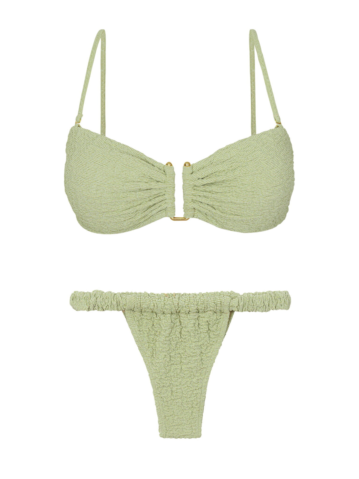 Product Front: Rio De Sol Two Piece Swimwear Set Brisa-Pistache Sara Eden