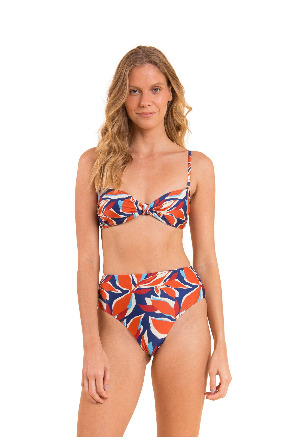Model Front: Rio De Sol Bikini Bottoms Bottom Leaves Hotpants