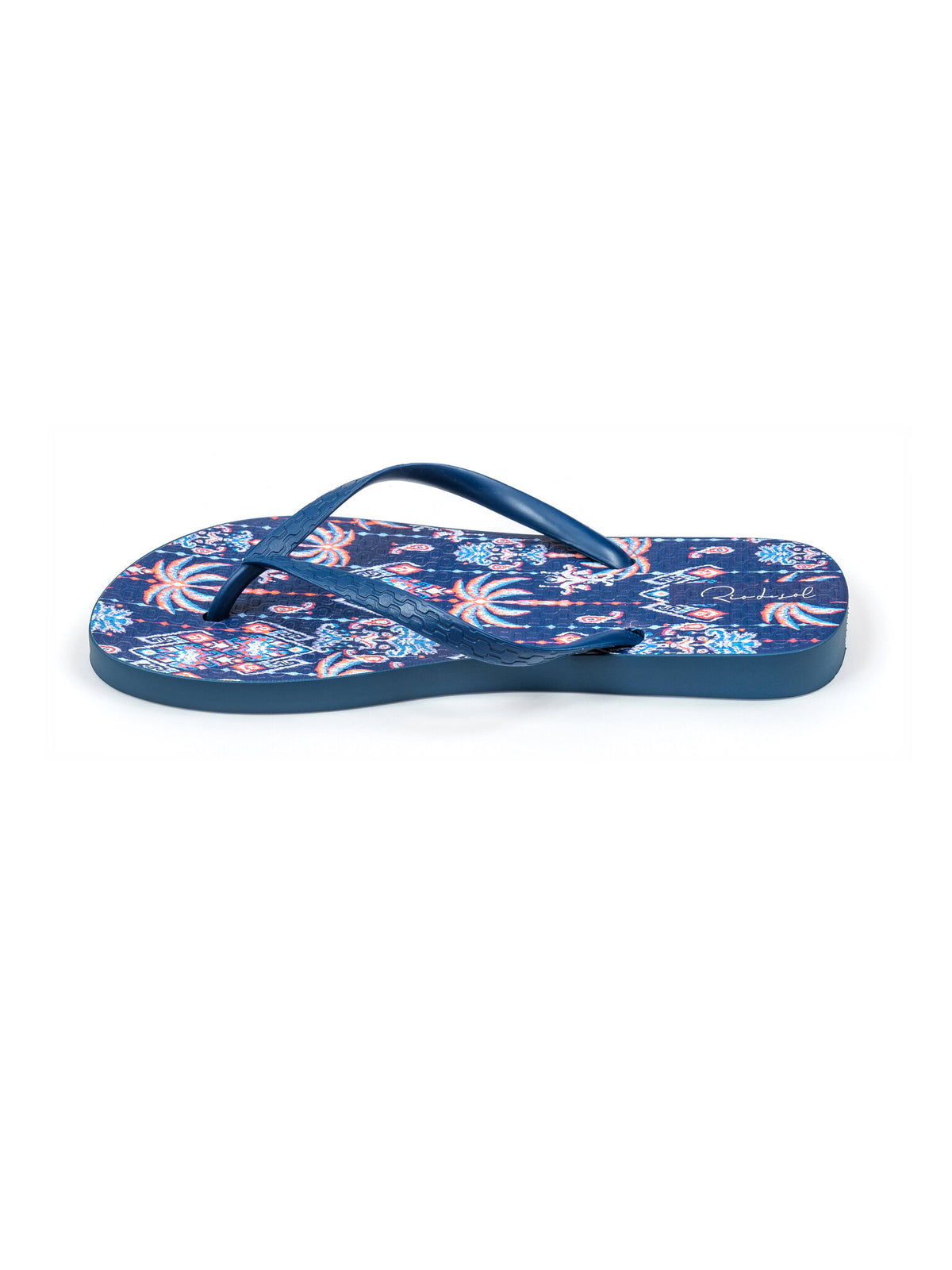 Product Back: Rio De Sol Flip-Flops Ikat-Blue Slim