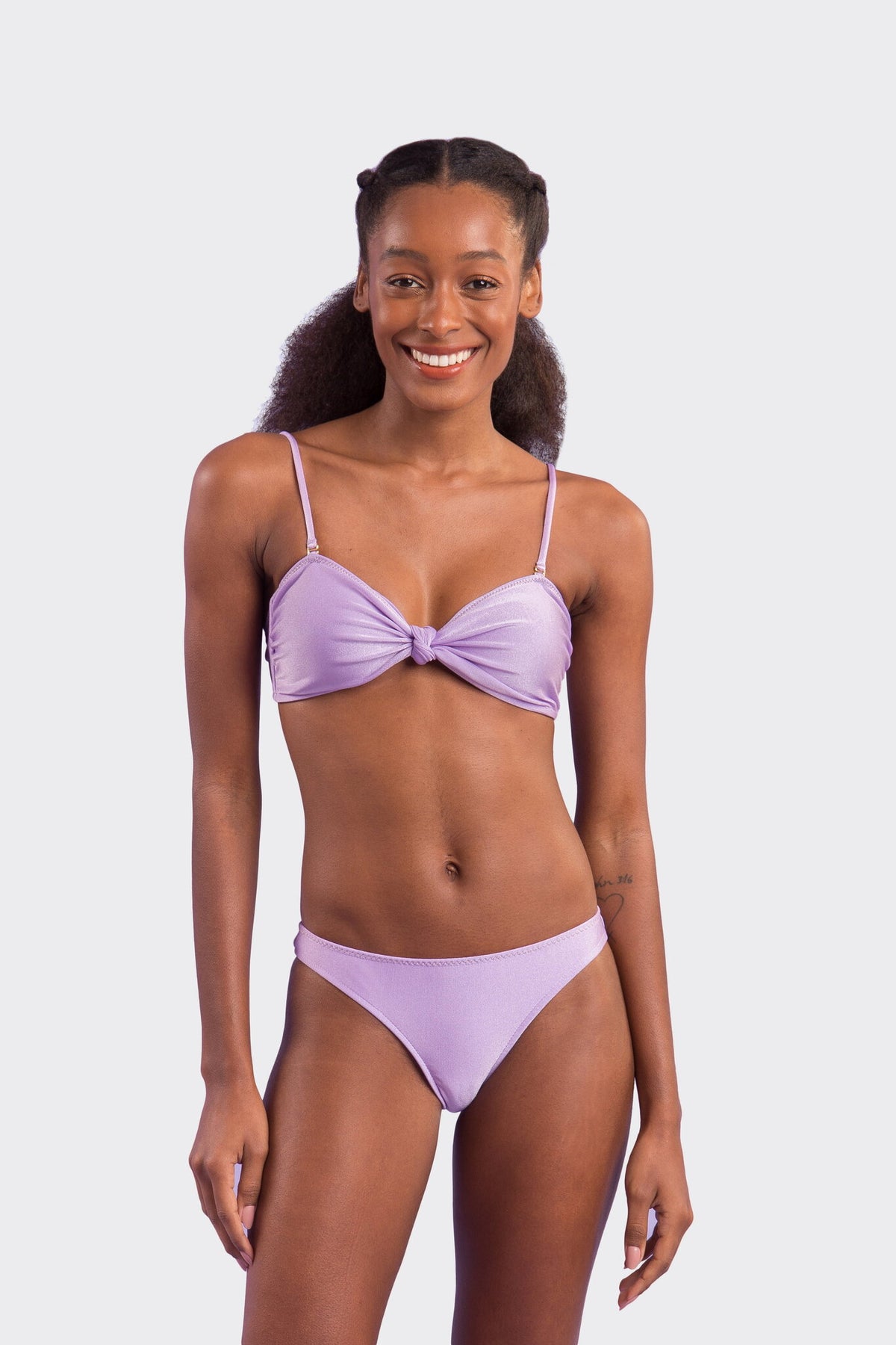 Model Front: Rio De Sol Bikini Tops Top Shimmer-Harmonia Bandeau-Joy
