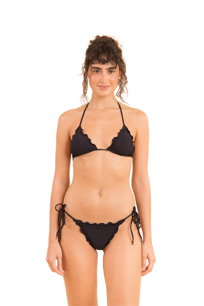 Model Front: Rio De Sol Two Piece Swimwear Set Dots-Black Frufru-Comfy