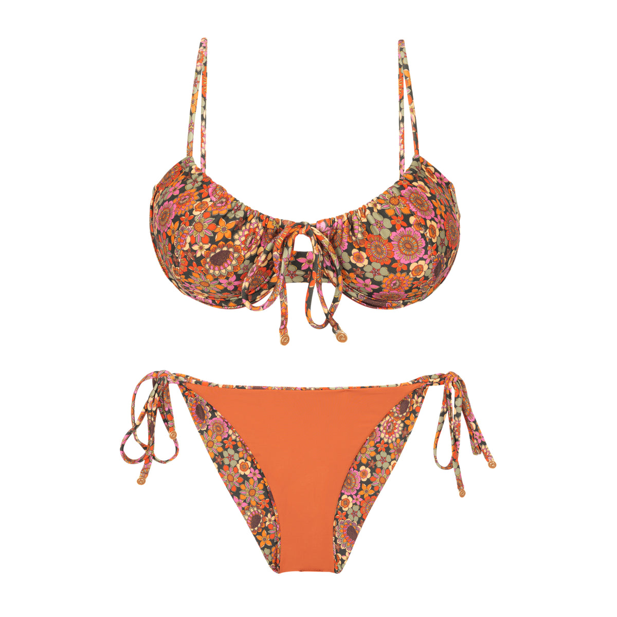 Product Back: Rio De Sol Two Piece Swimwear Set Bouquet Balconet-Tie Ibiza-Comfy