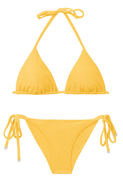 Product Front: Rio De Sol Two Piece Swimwear Set Malibu-Yellow Tri-Inv Cheeky-Tie