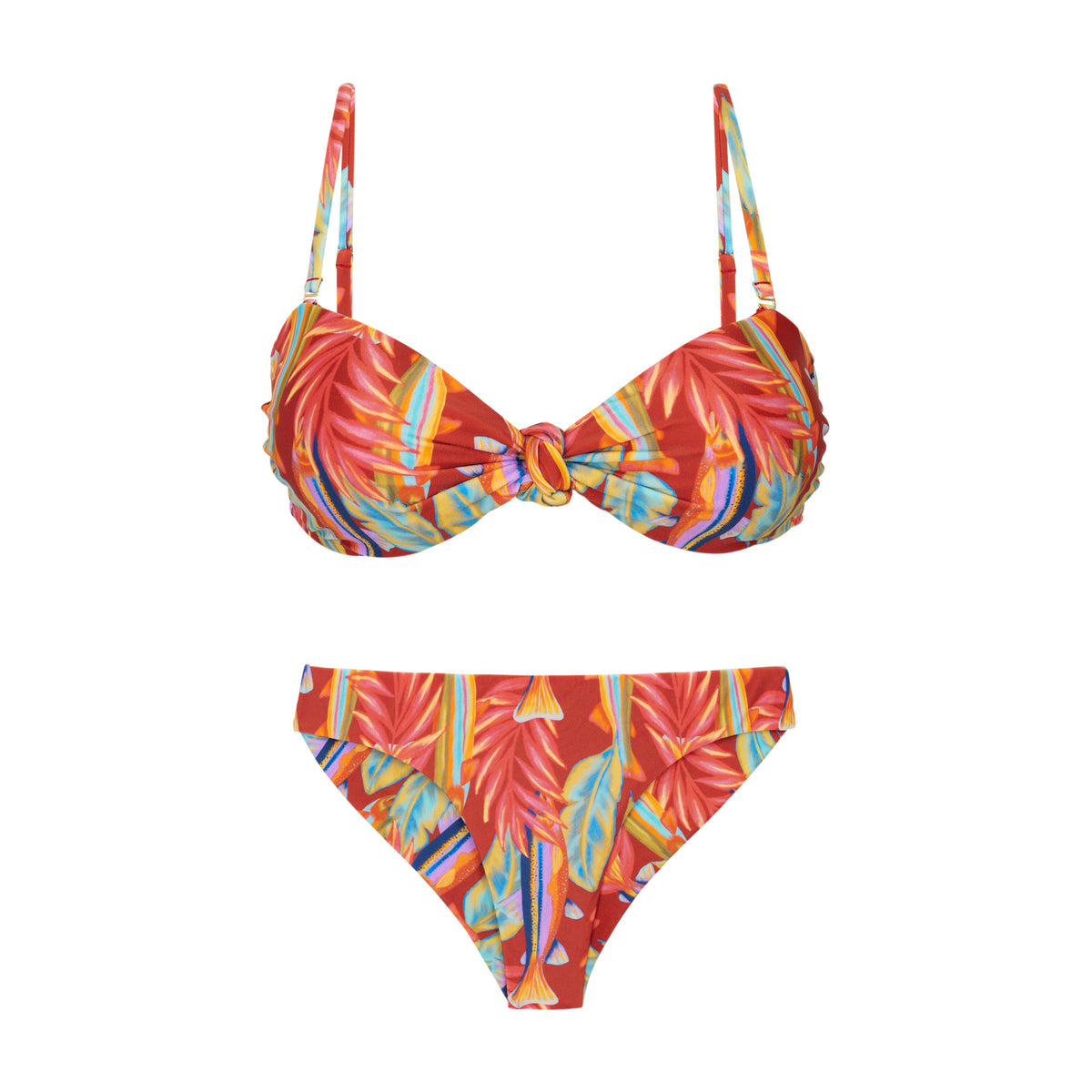 Product Front: Rio De Sol Two Piece Swimwear Set Sea-Bloom Bandeau-Joy Nice