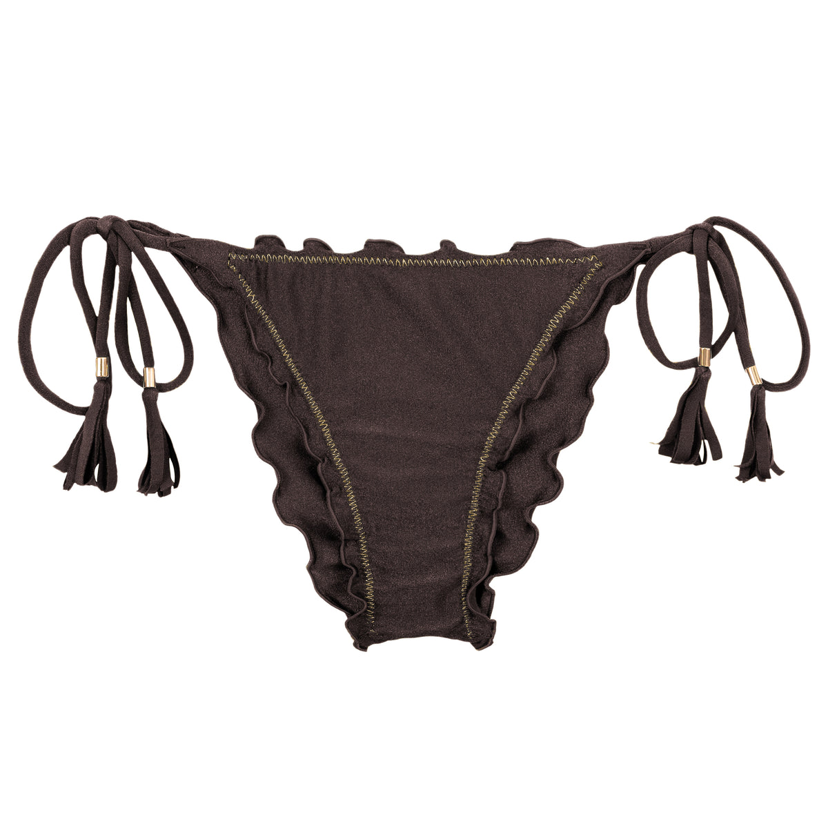 Product Front: Rio De Sol Bikini Bottoms Bottom Shimmer-Coffee Frufru