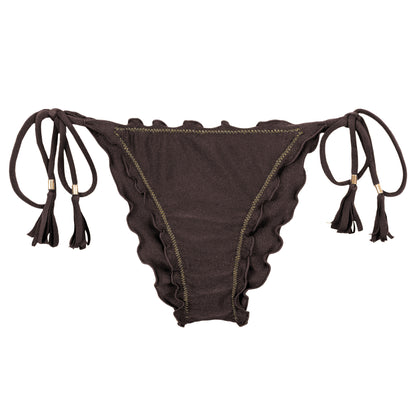 Product Front: Rio De Sol Bikini Bottoms Bottom Shimmer-Coffee Frufru