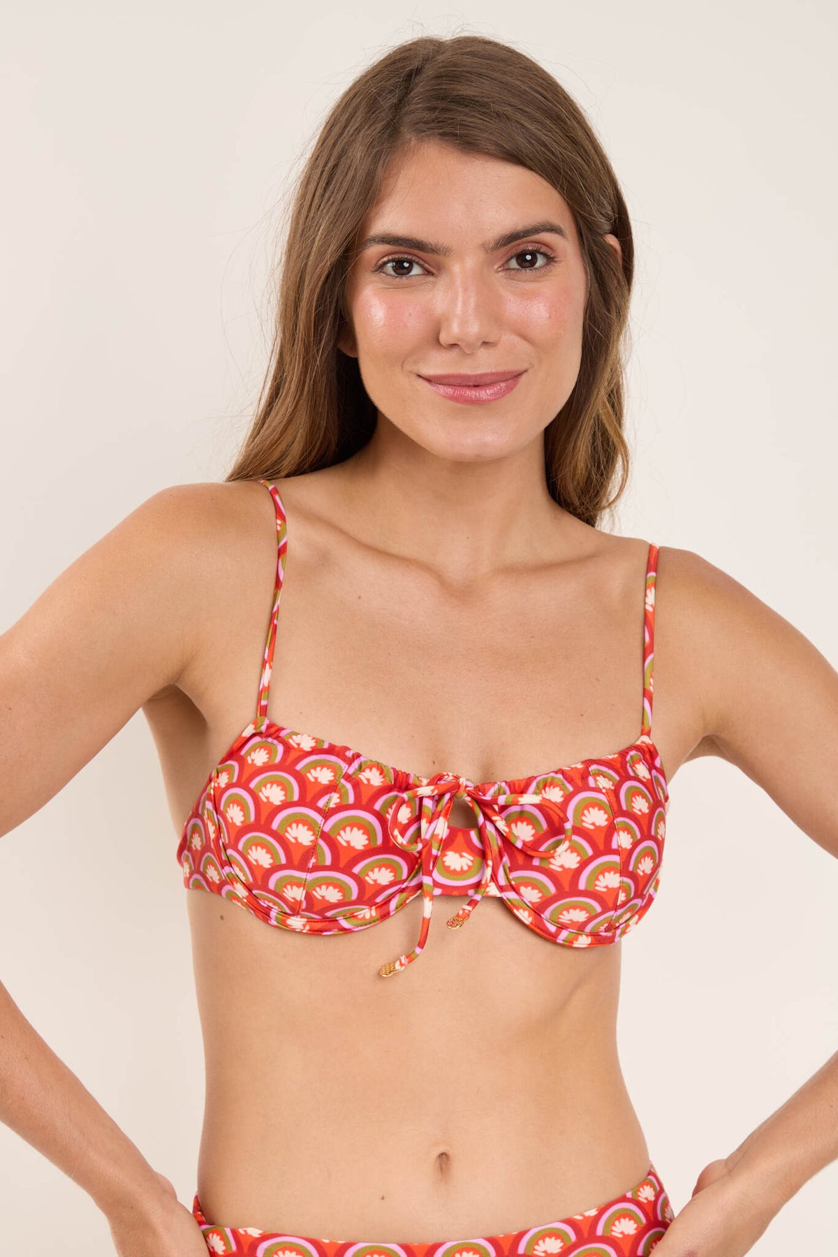 Gallery: Rio De Sol Top Top Floral-Scales Balconet-Tie