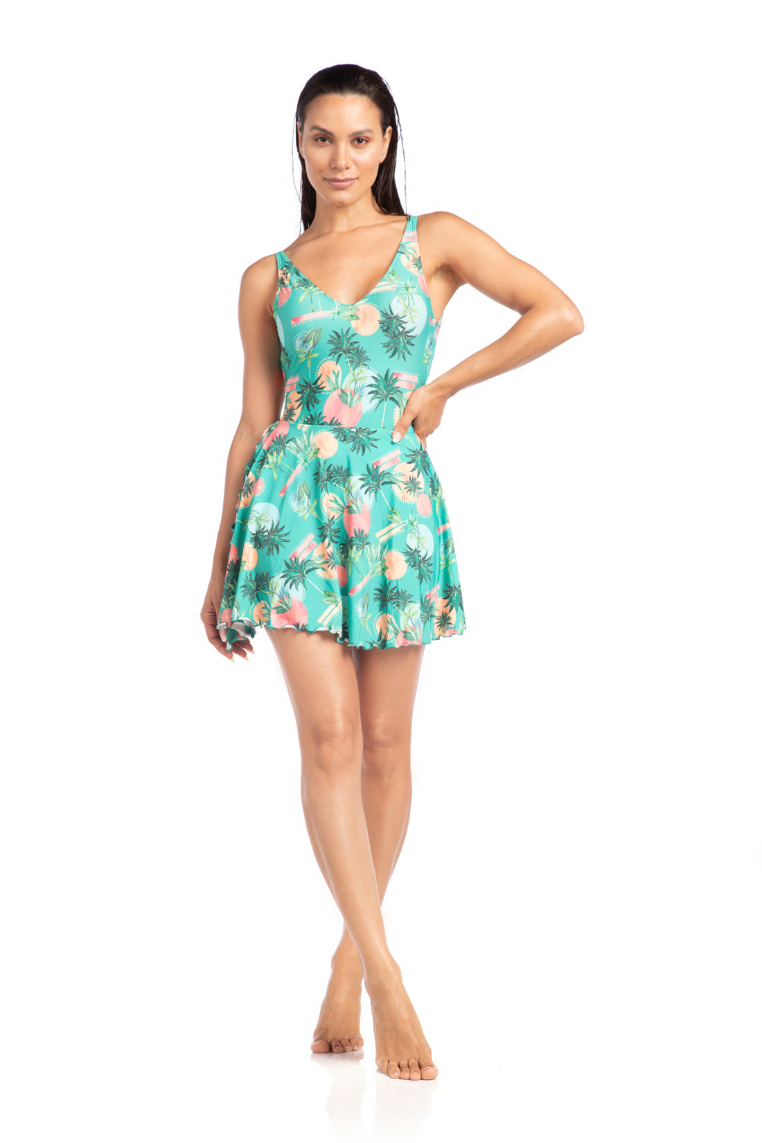 Model Front: La Playa One Piece Swimsuits Maio Pareo Solar