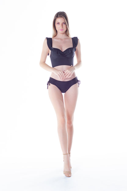 Image 04: La Playa Bikini Tops Top Babado Cropped Preto