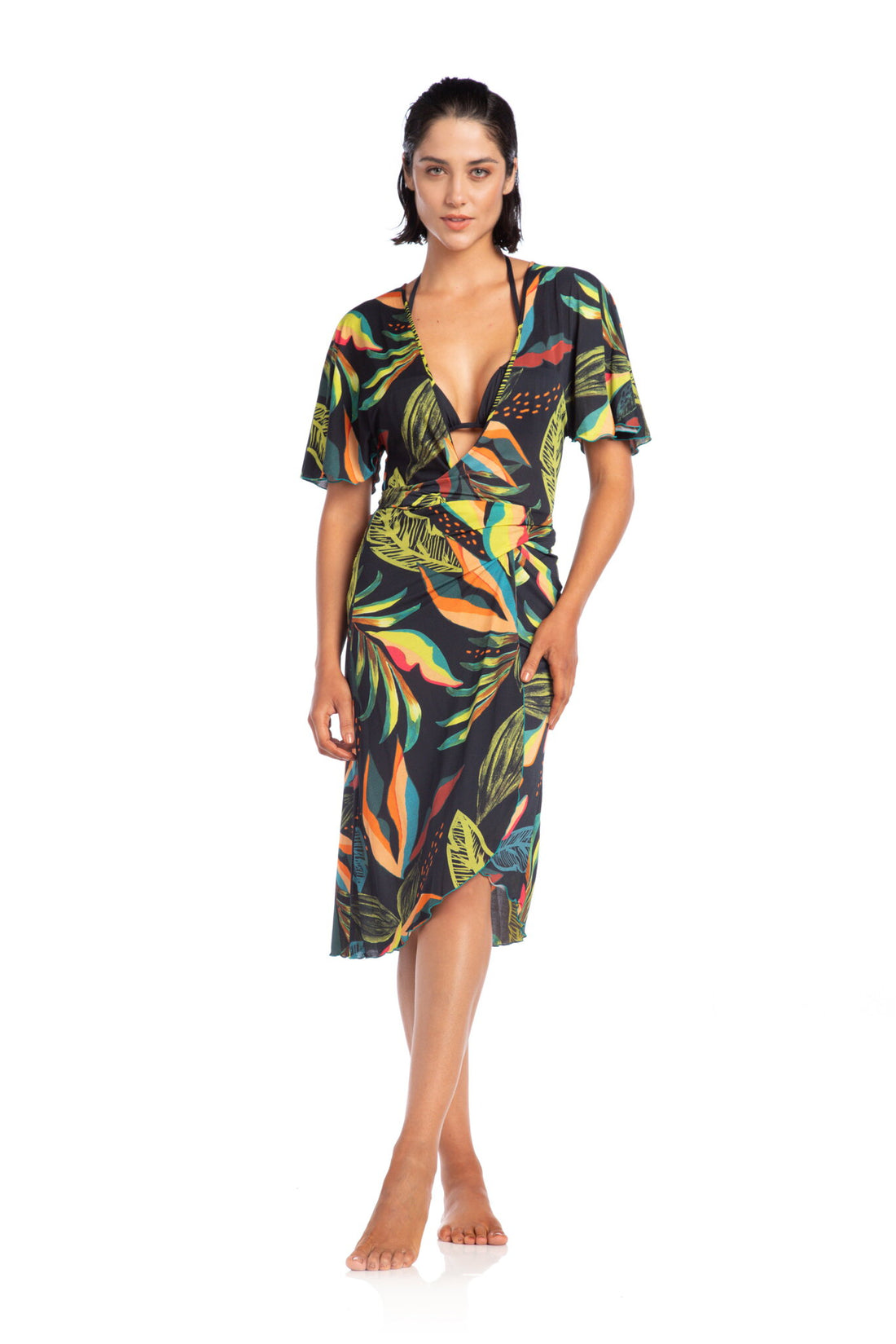 Model Front: La Playa Midi Dresses Borboleta Jardins