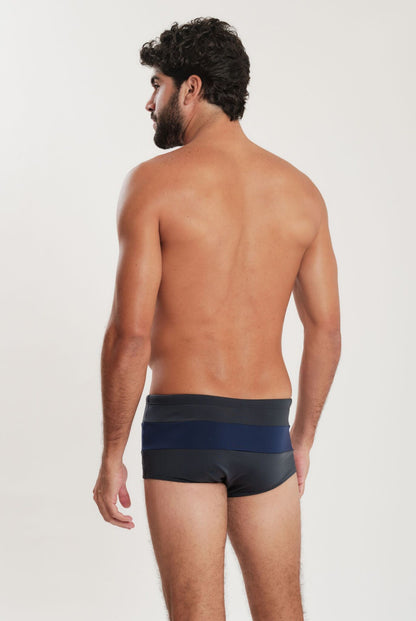 Model Back: Blueman Swim Trunks Sunga Army Crepusculo Bicolor Cinza