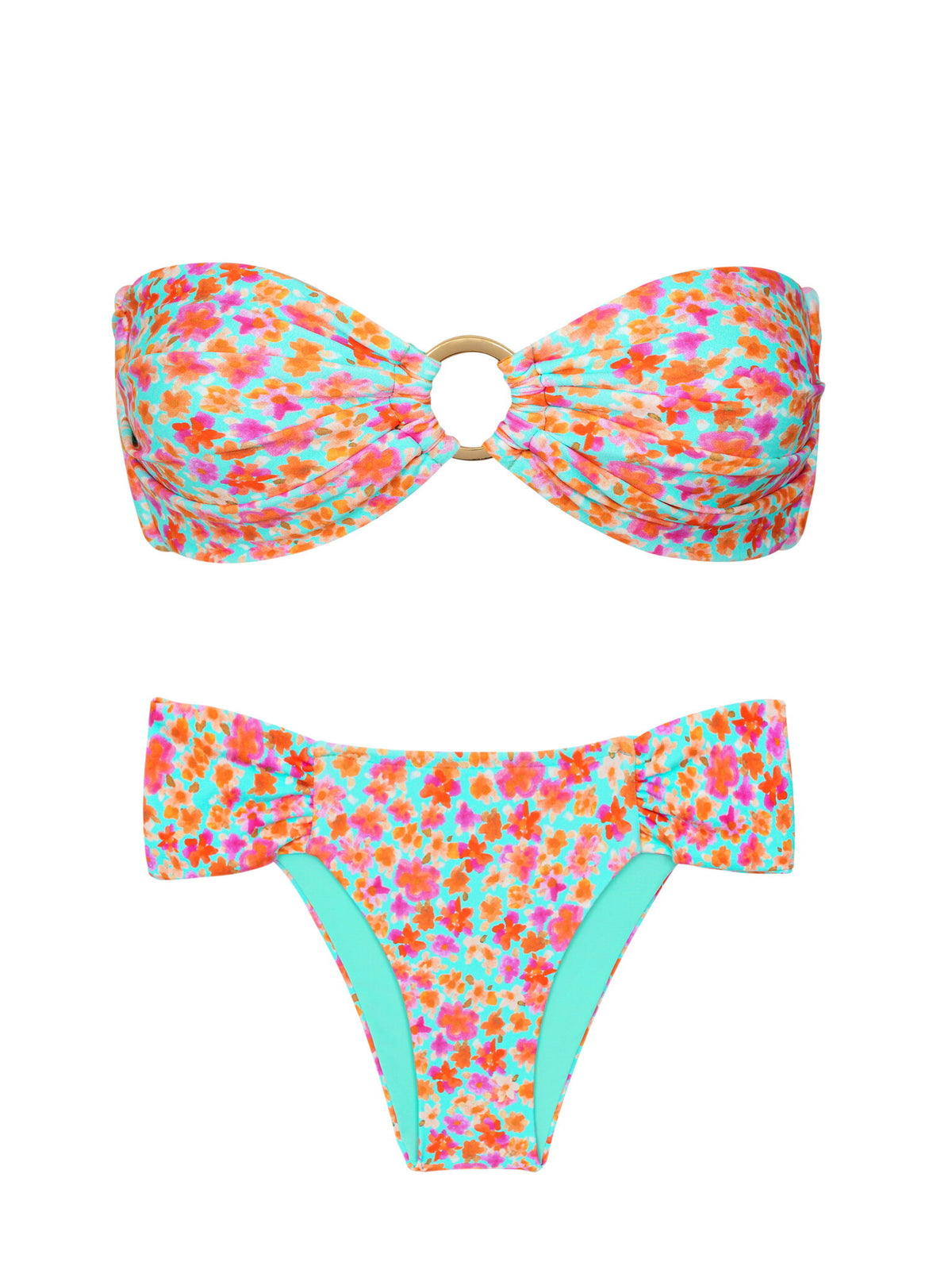 Product Front: Rio De Sol Two Piece Swimwear Set Ditsy-Sky Mavi Baobi