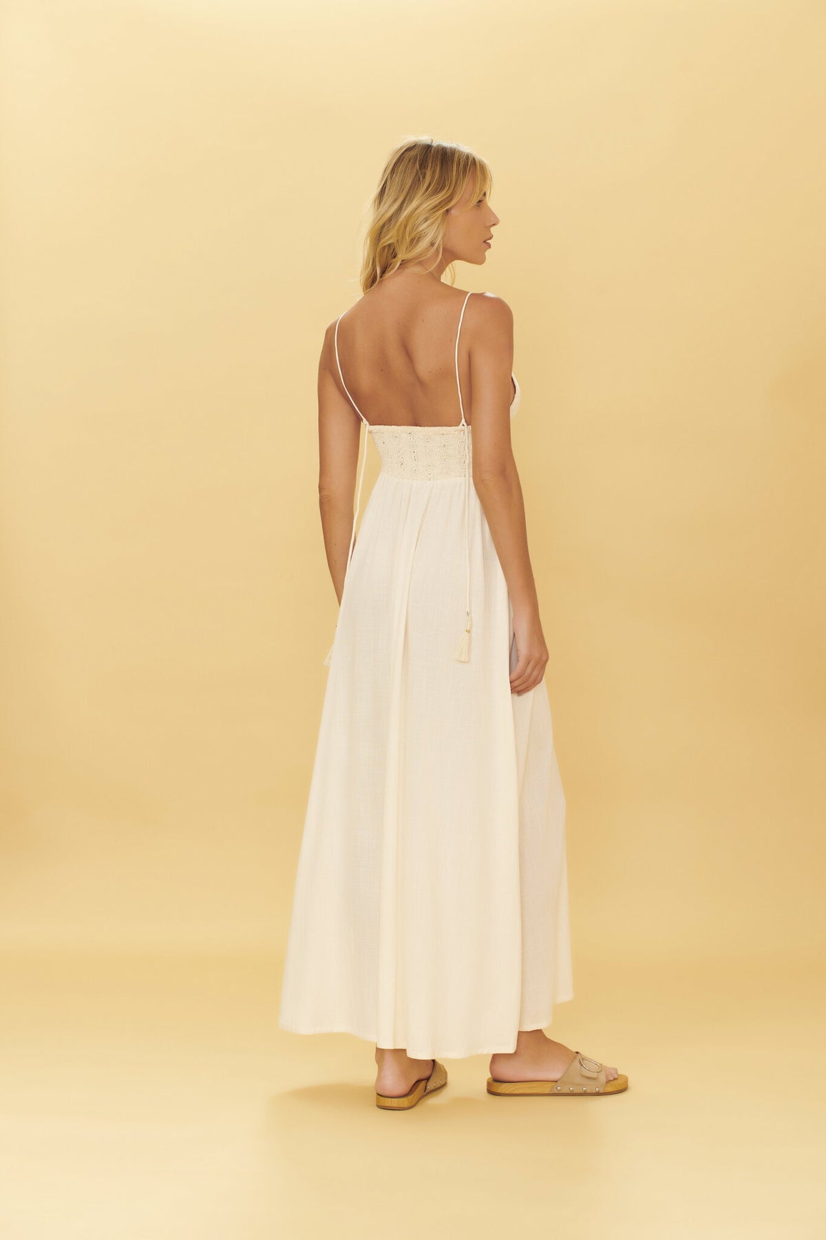 Model Back: Blueman Maxi Dresses Dress Laise Offwhite