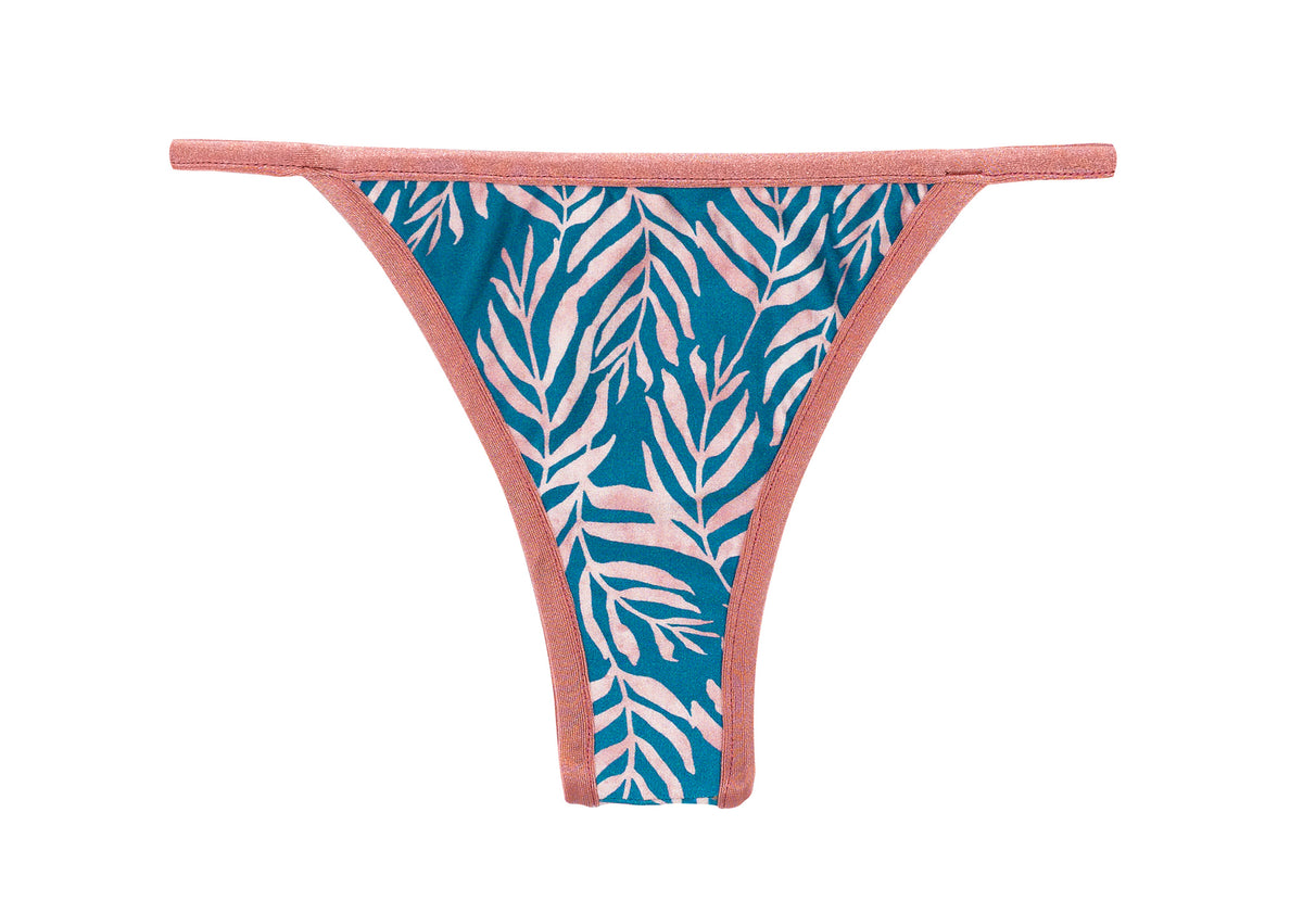 Product Front: Rio De Sol Bikini Bottoms Bottom Palms-Blue California