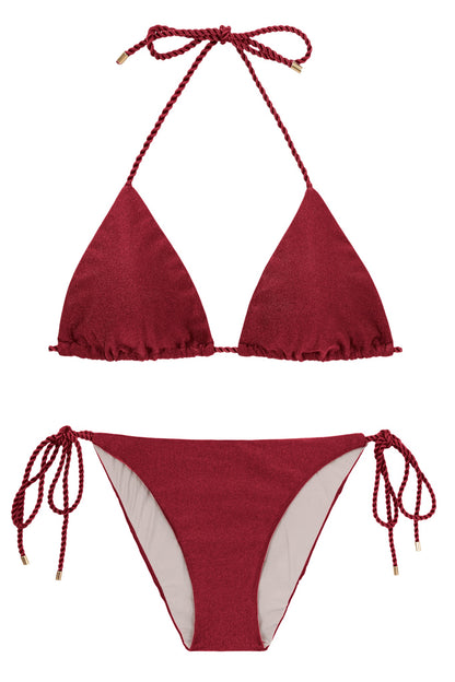 Product Front: Rio De Sol Two Piece Swimwear Set Shimmer-Divino Tri-Rope Ibiza-Rope