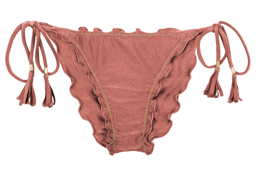 Product Front: Rio De Sol Bikini Bottoms Bottom Shimmer-Copper Frufru-Comfy