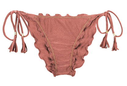 Product Front: Rio De Sol Bikini Bottoms Bottom Shimmer-Copper Frufru-Comfy