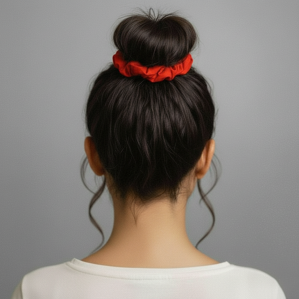 Model Back: Rio De Sol Hair Accessory Rouge Scrunchie