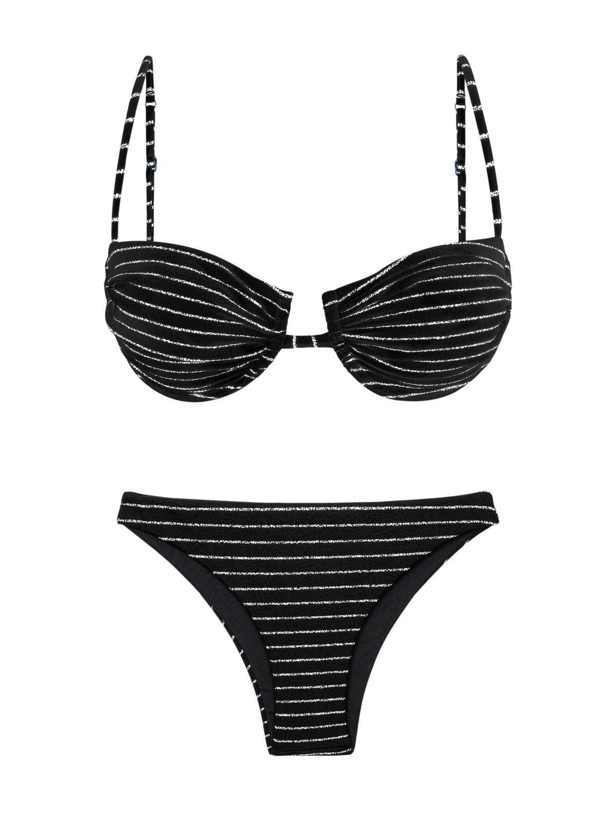Product Front: Rio De Sol Two Piece Swimwear Set Linea-Black Zaya Leblon