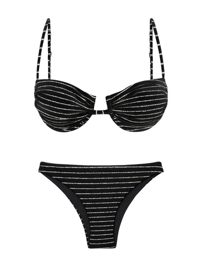 Product Front: Rio De Sol Two Piece Swimwear Set Linea-Black Zaya Leblon
