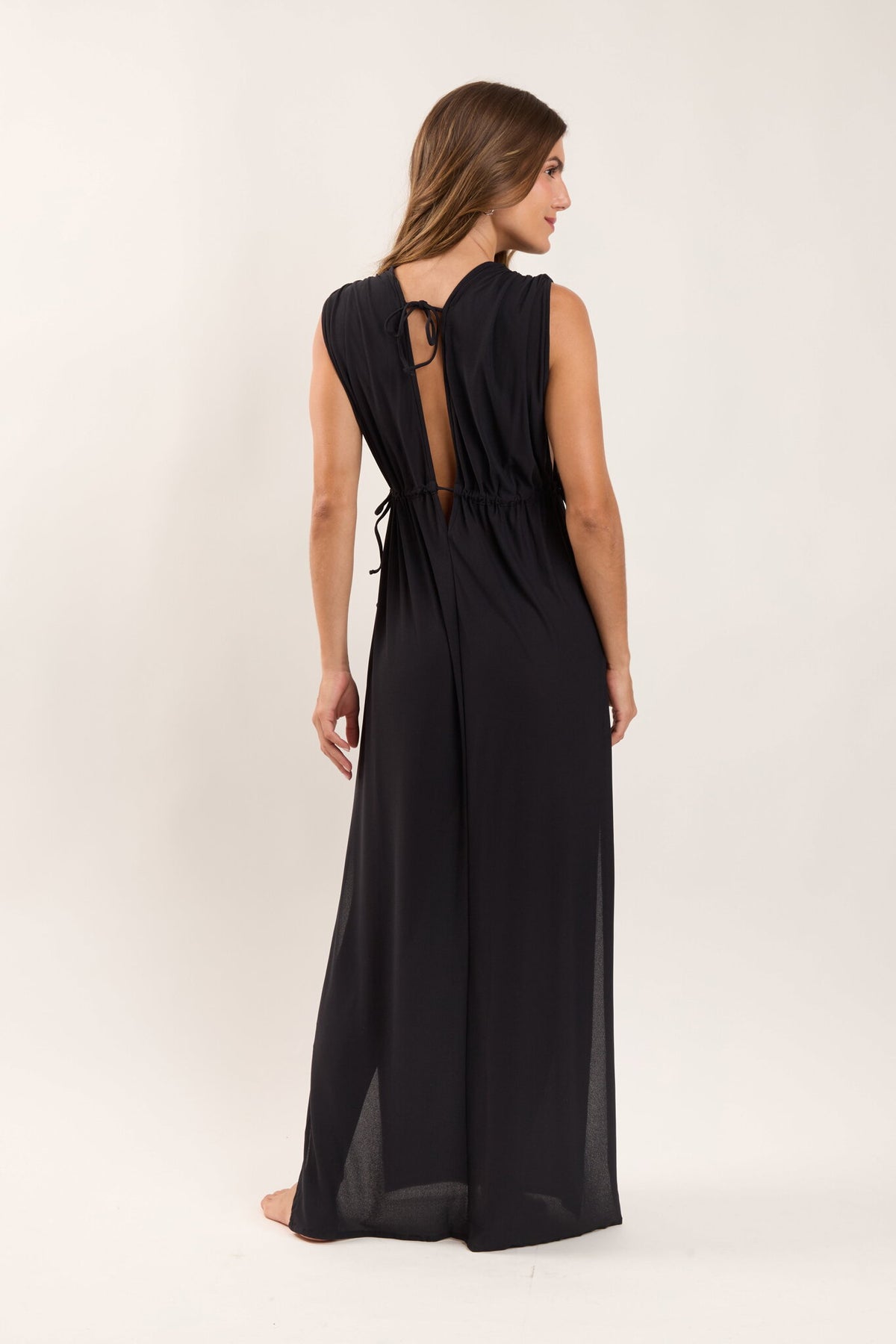 Model Back: Rio De Sol Maxi Dresses Black Long Dress Soleil