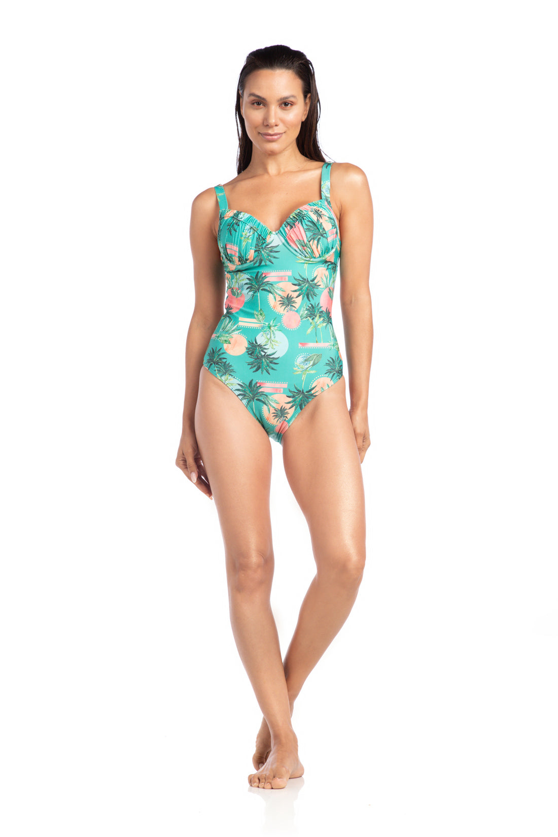 Model Front: La Playa One Piece Swimsuits Reducao Solar