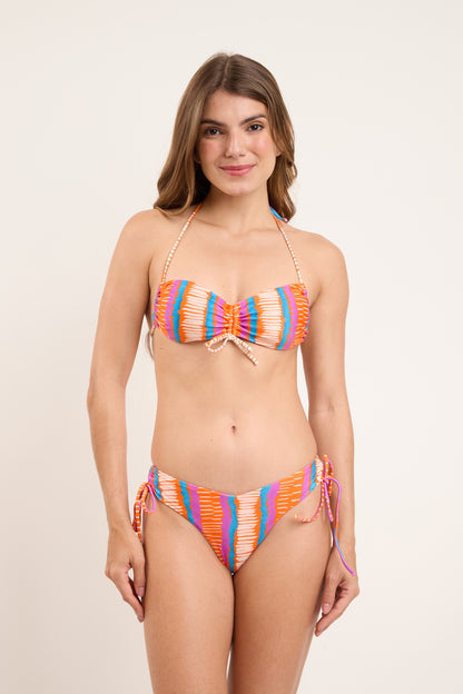 Model Front: Rio De Sol Two Piece Swimwear Set Stripes Corine Lola