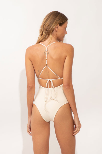 Model Back: Rio De Sol One Piece Swimsuits Malibu-Natural Alani-Op
