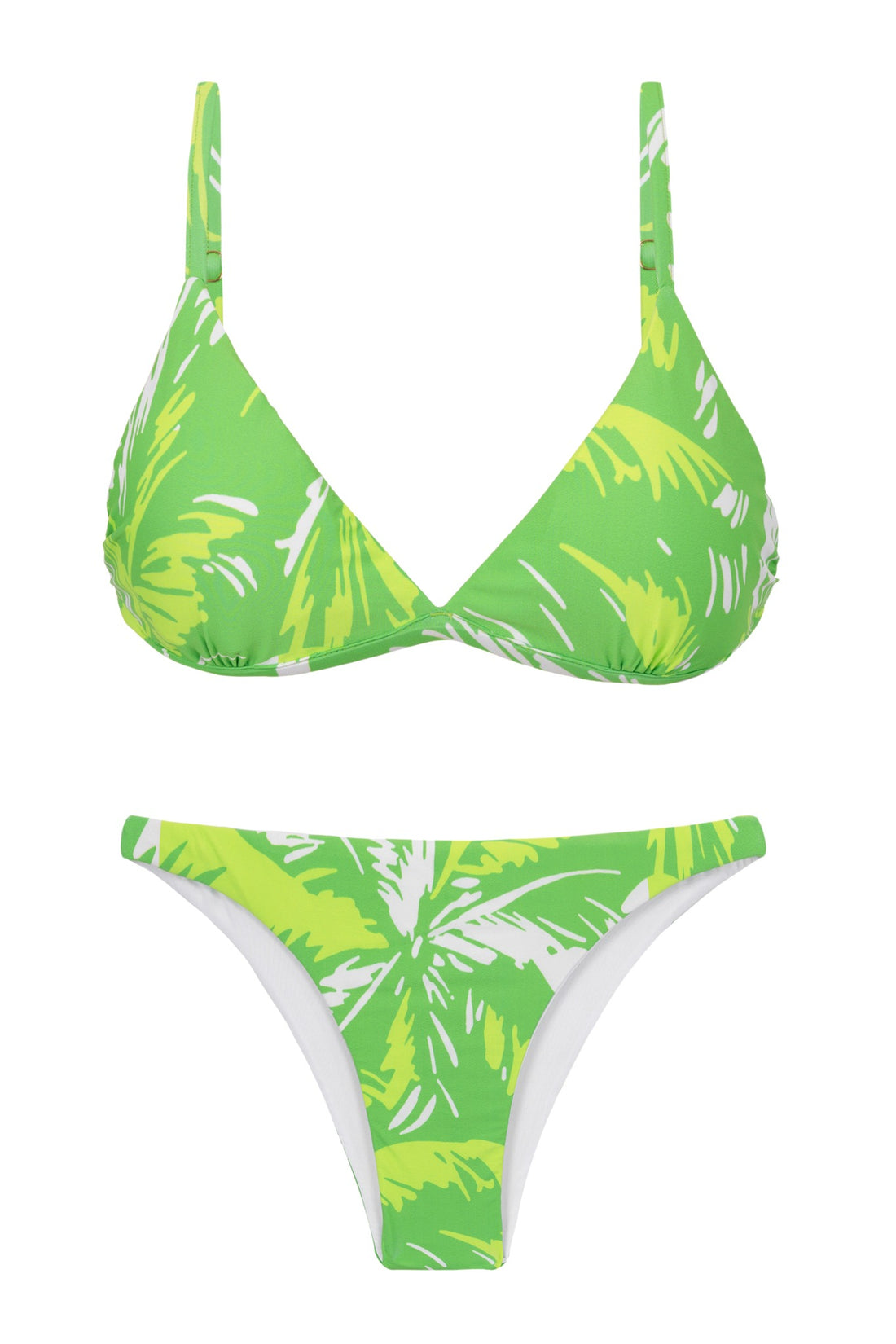 Product Front: Rio De Sol Two Piece Swimwear Set Green-Palms Tri-Fixo Leblon
