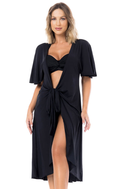 Gallery: La Playa Midi Dresses Vestido Crepe Preto