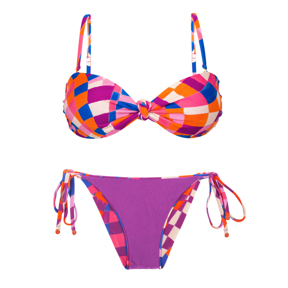 Product Back: Rio De Sol Two Piece Swimwear Set Funny Bandeau-Joy Lacinho