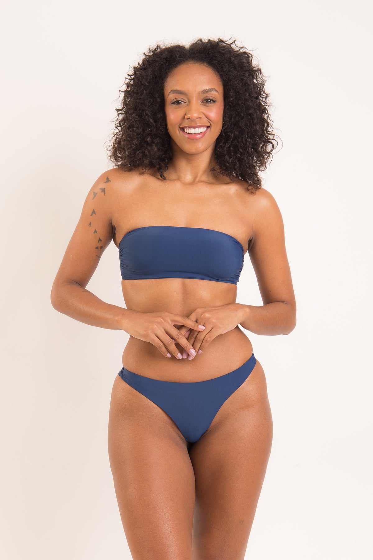 Image 07: Rio De Sol Bikini Tops Top Navy Bandeau-Reto