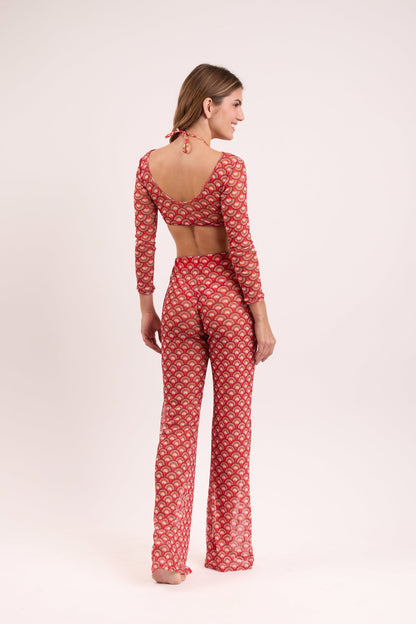 Model Back: Rio De Sol Pants Floral-Scales Pants Lana