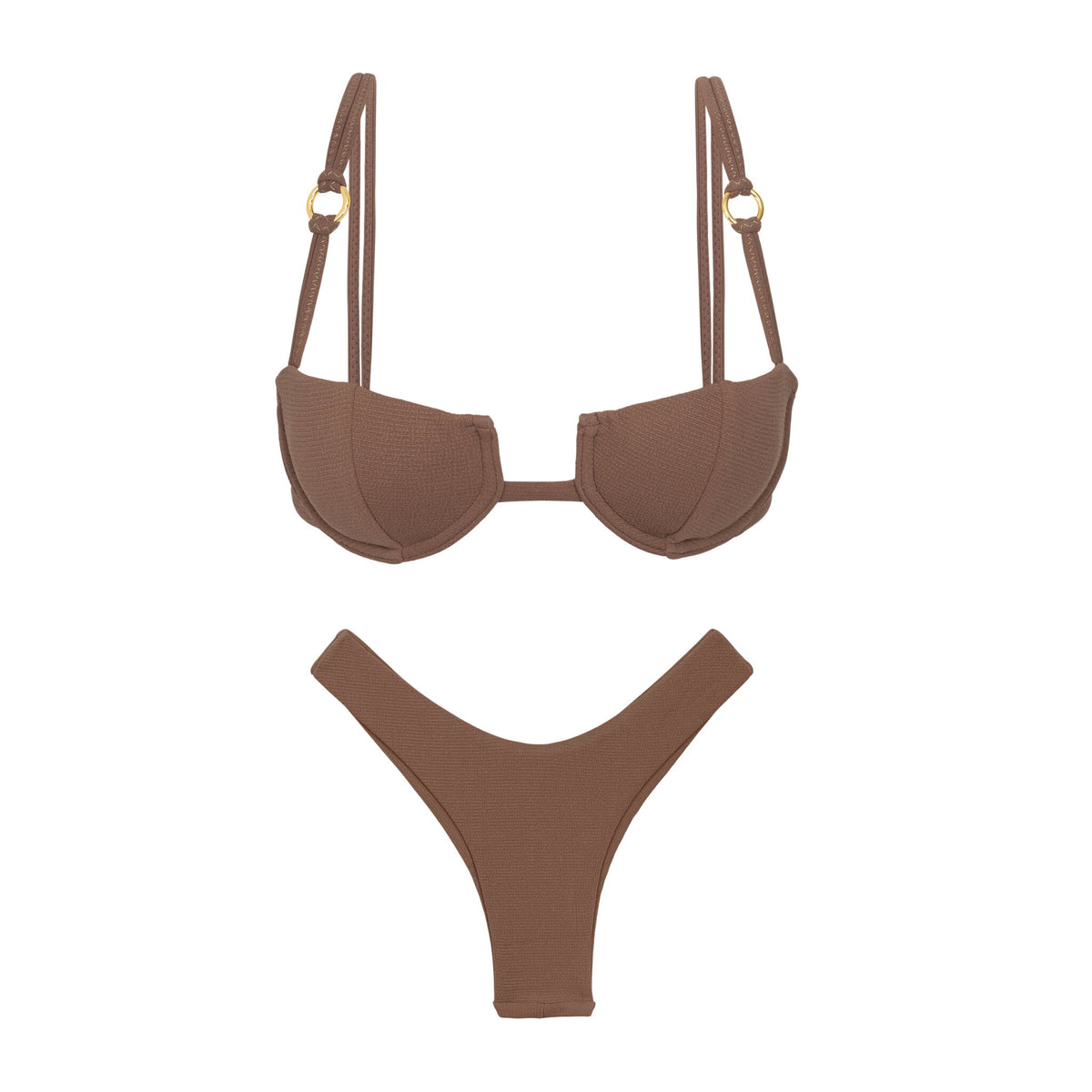 Product Front: Rio De Sol Two Piece Swimwear Set Sand-Cappuccino Juliette-Aya Nara
