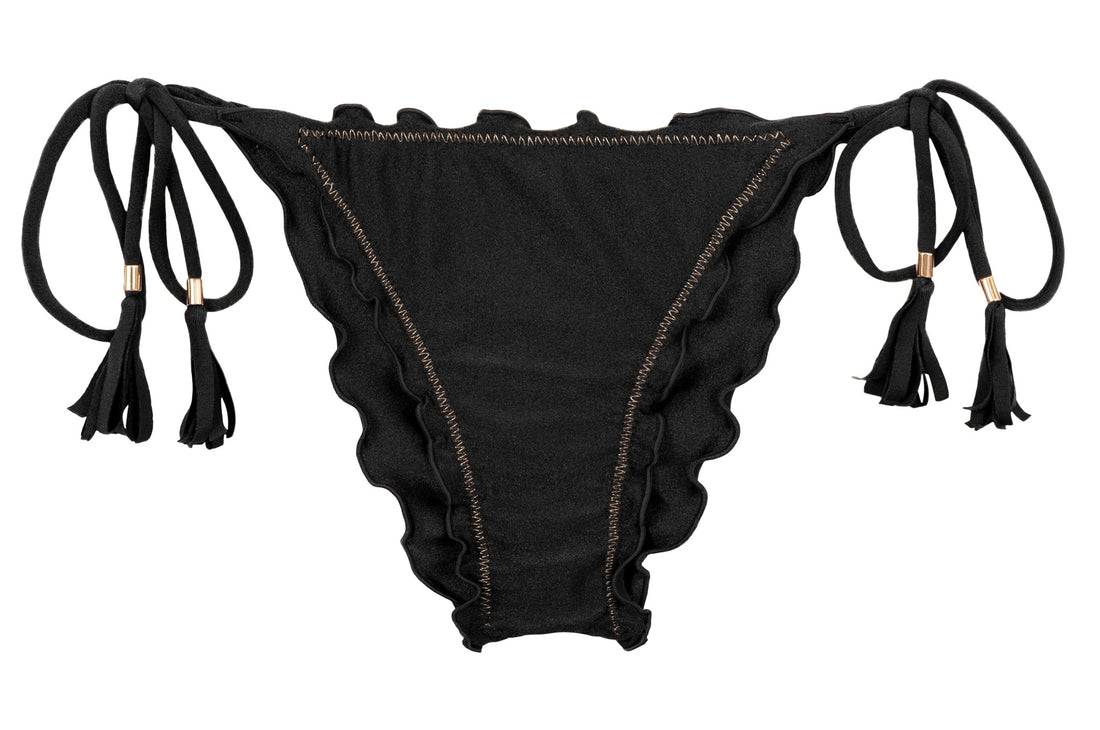 Product Front: Rio De Sol Bikini Bottoms Bottom Shimmer-Black Frufru