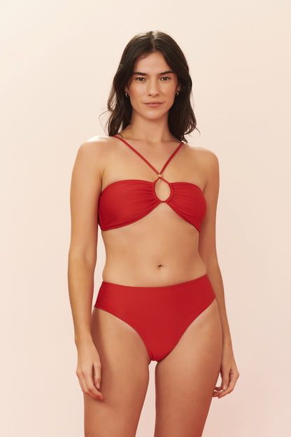 Model Front: Blueman Two Piece Swimwear Set Vermelho Surfista Canes