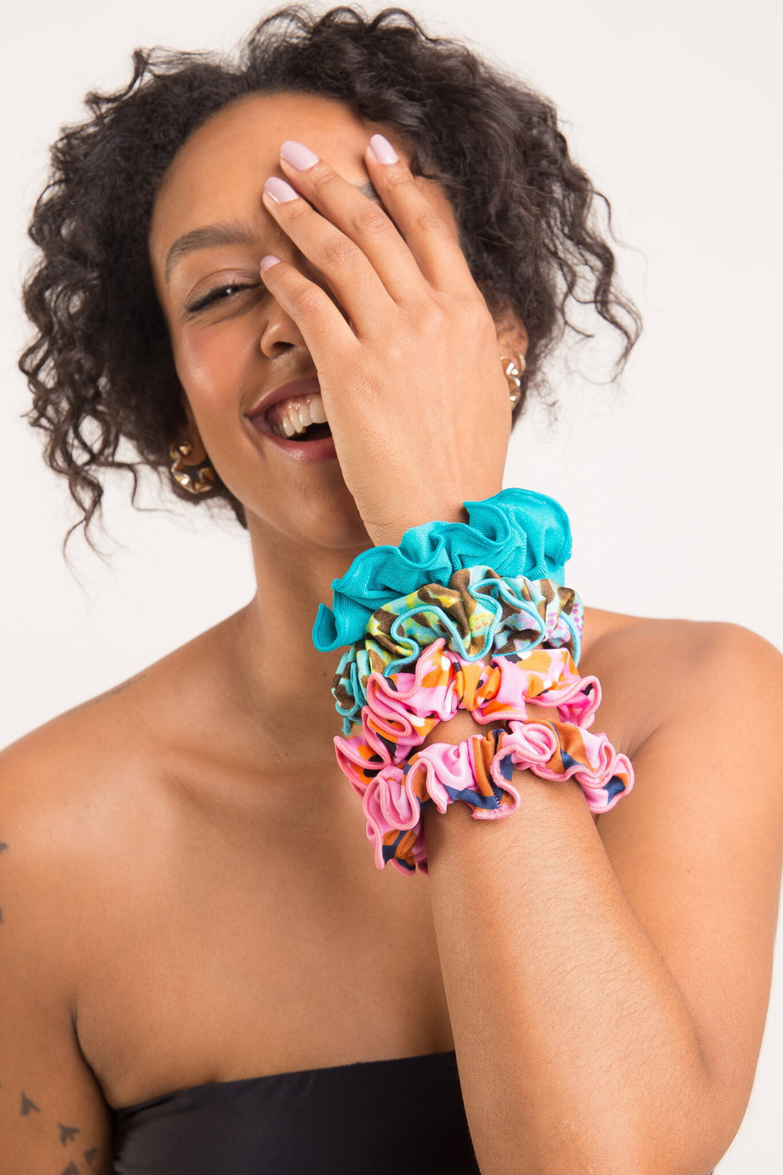 Image 02: Rio De Sol Hair Accessory Amore-Pink Scrunchie
