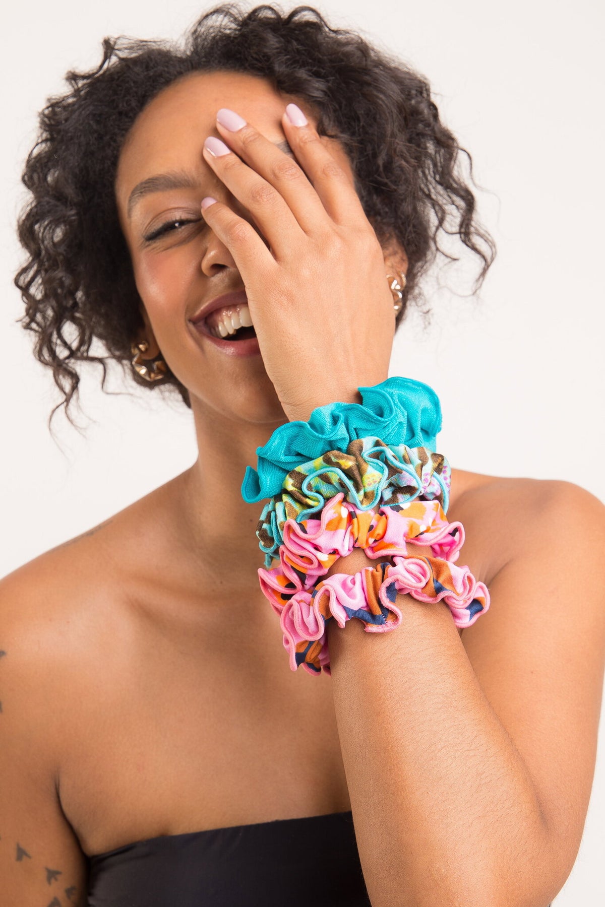 Image 02: Rio De Sol Hair Accessory Amore-Pink Scrunchie