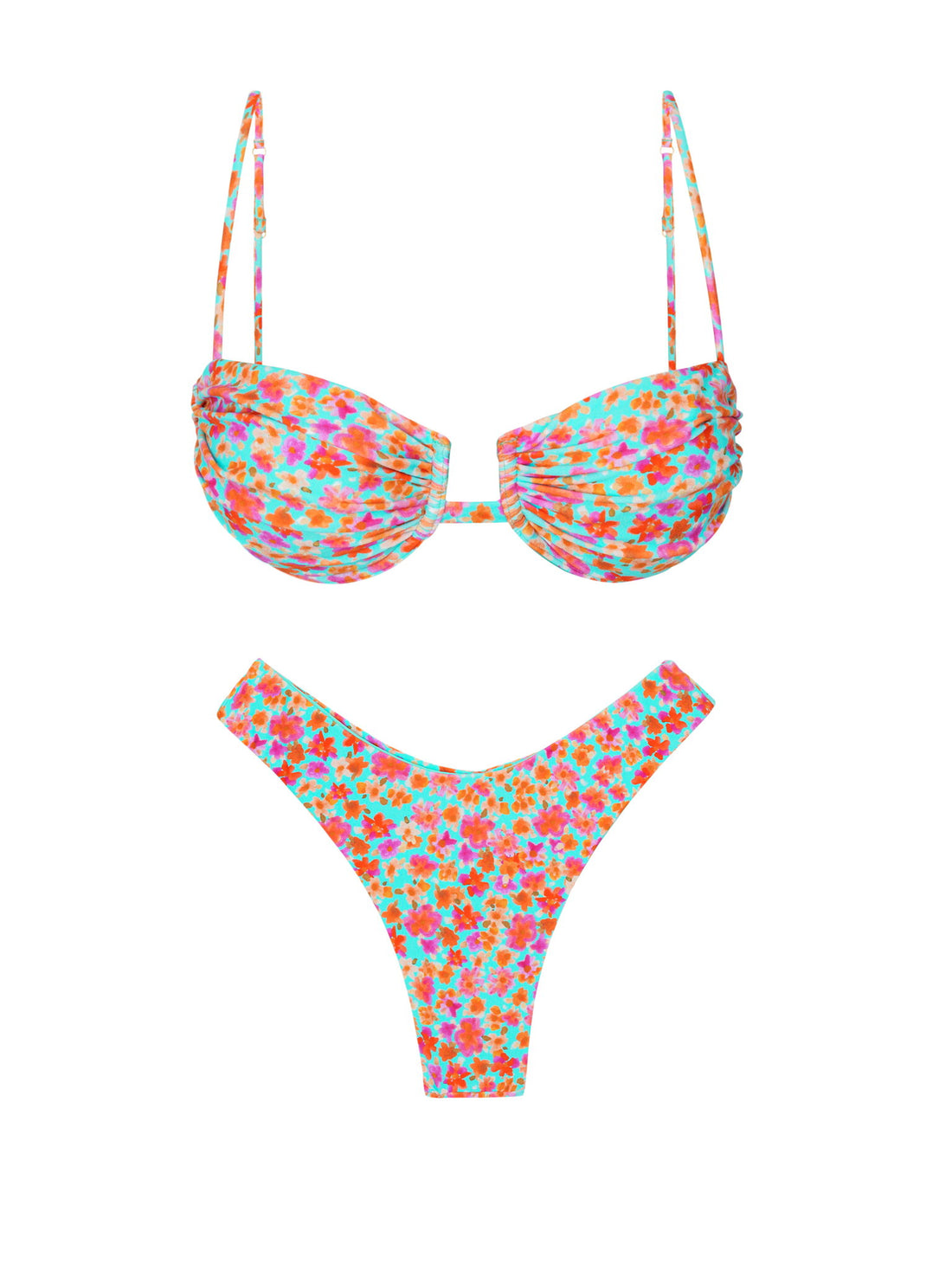 Product Front: Rio De Sol Two Piece Swimwear Set Ditsy-Sky Zaya Nara