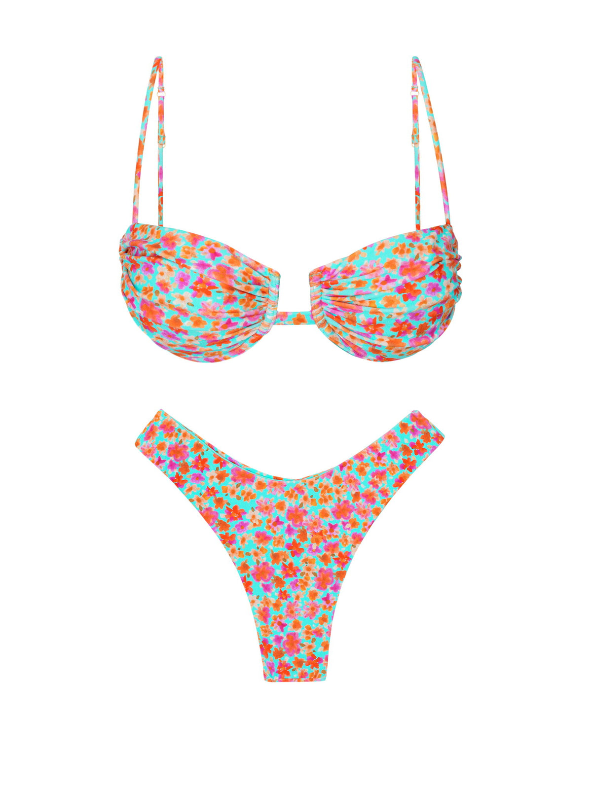 Product Front: Rio De Sol Two Piece Swimwear Set Ditsy-Sky Zaya Nara