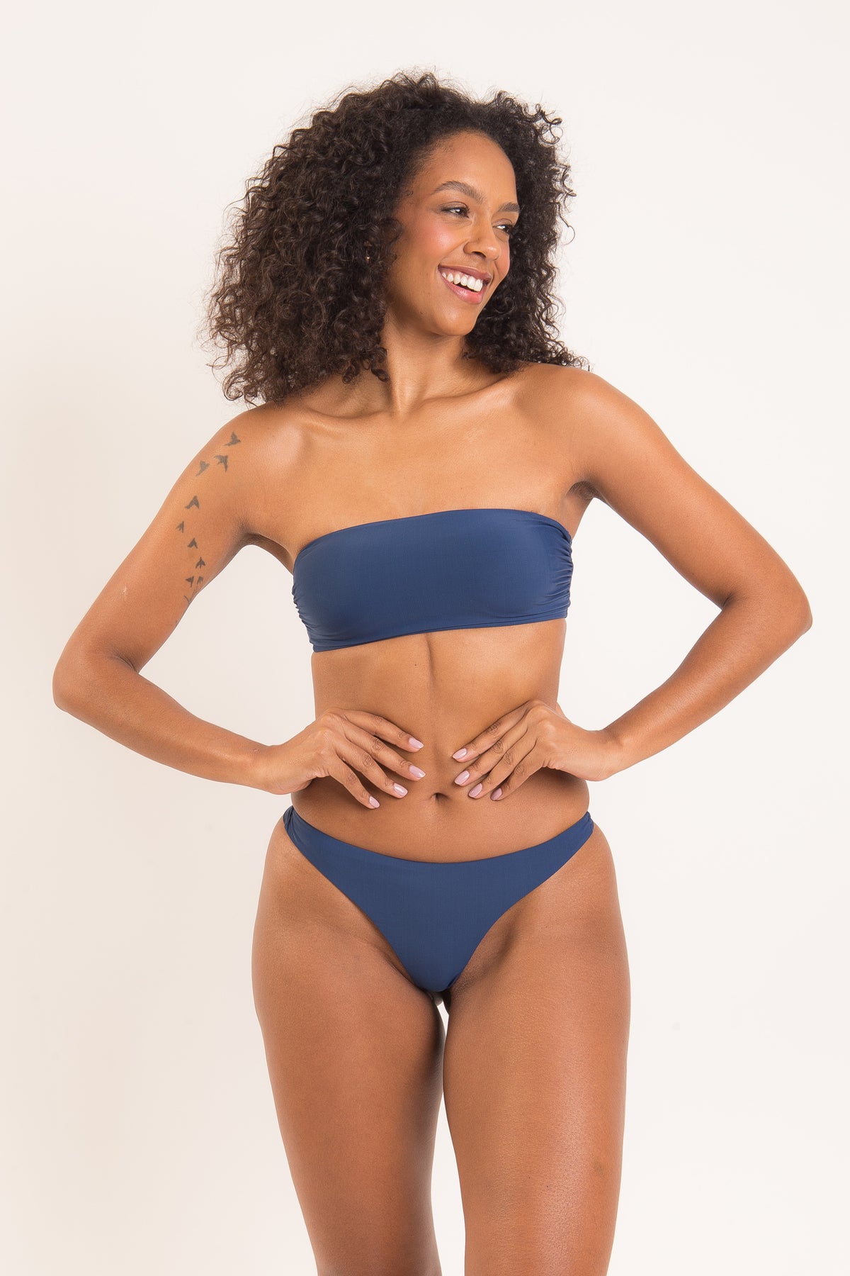 Image 08: Rio De Sol Bikini Tops Top Navy Bandeau-Reto