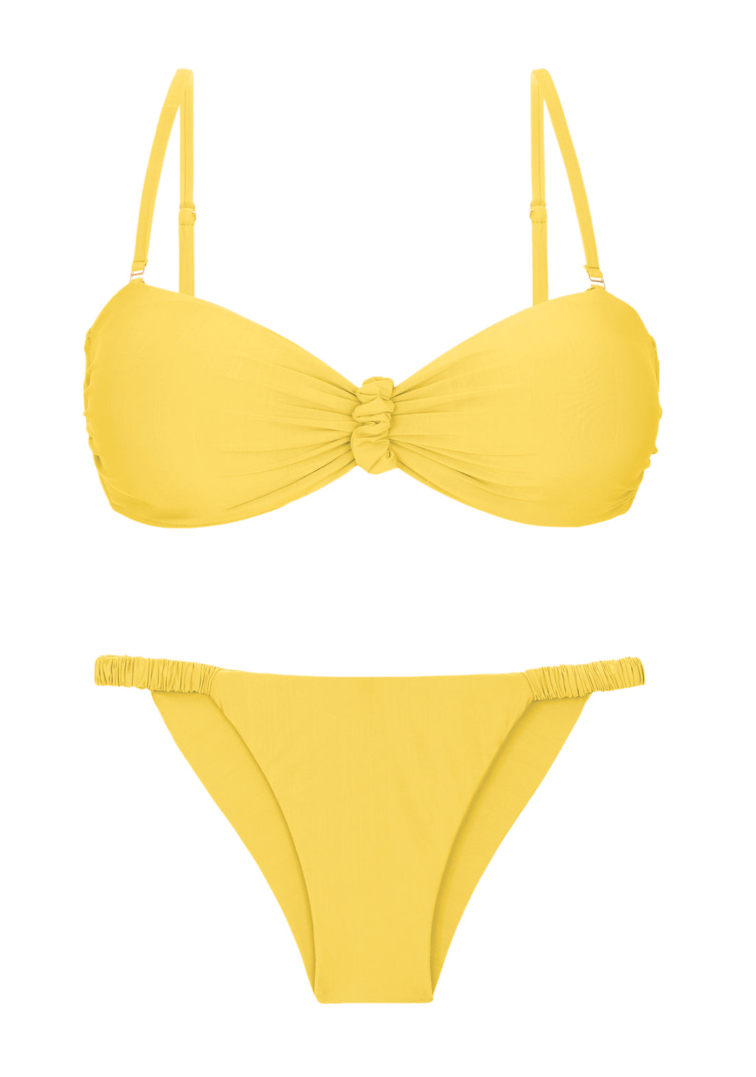 Product Front: Rio De Sol Two Piece Swimwear Set Amarelo Bandeau-Crispy Cheeky-Crispy