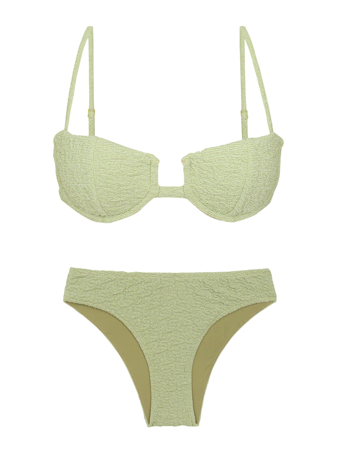 Product Front: Rio De Sol Two Piece Swimwear Set Brisa-Pistache Juliette Essential