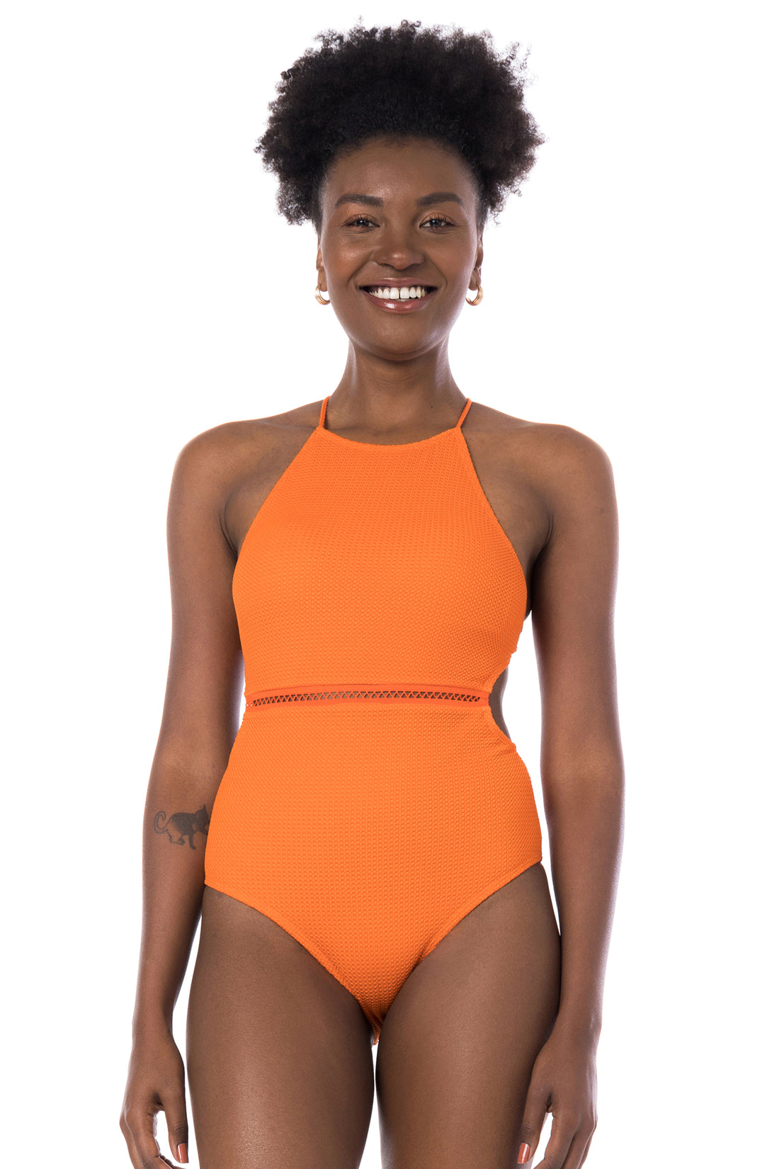 Gallery: La Playa One Piece Swimsuits Textura Tangerina