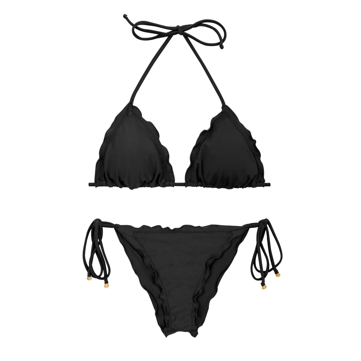 Product Front: Rio De Sol Two Piece Swimwear Set Touch-Black Frufru